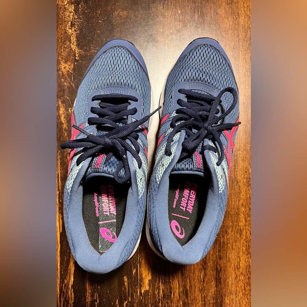 ASICS Gel-Contend 6 running shoe (blue and pink) GEL technology for cushioning. - Picture 10 of 16